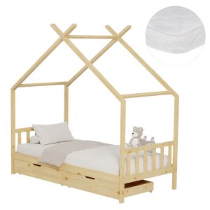 ΚΡΕΒΑΤΙ ΠΑΙΔΙΚΟ ΜΕ ΣΤΡΩΜΑ FB921305 ΞΥΛΟ ΠΕΥΚΟΥ ΣΕ ΦΥΣΙΚΟ--ΣΤΡΩΜΑ 90x190εκ