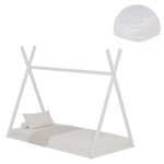 ΚΡΕΒΑΤΙ ΠΑΙΔΙΚΟ ΜΕ ΣΤΡΩΜΑ FB921306.01 ΞΥΛΟ ΠΕΥΚΟΥ ΣΕ ΛΕΥΚΟ--ΣΤΡΩΜΑ 90x190εκ