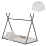 ΚΡΕΒΑΤΙ ΠΑΙΔΙΚΟ ΜΕ ΣΤΡΩΜΑ FB921306.02 ΞΥΛΟ ΠΕΥΚΟΥ ΣΕ ΓΚΡΙ--ΣΤΡΩΜΑ 90x190εκ