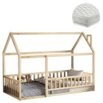 ΚΡΕΒΑΤΙ ΠΑΙΔΙΚΟ ΜΕ ΣΤΡΩΜΑ FB921315 ΞΥΛΟ ΠΕΥΚΟΥ ΣΕ ΦΥΣΙΚΟ--ΣΤΡΩΜΑ 90x190εκ