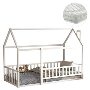 ΚΡΕΒΑΤΙ ΠΑΙΔΙΚΟ ΜΕ ΣΤΡΩΜΑ FB921315.01 ΞΥΛΟ ΠΕΥΚΟΥ ΣΕ ΛΕΥΚΟ--ΣΤΡΩΜΑ 90x190εκ