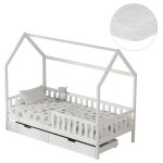 ΚΡΕΒΑΤΙ ΠΑΙΔΙΚΟ ΜΕ ΣΥΡΤΑΡΙΑ FB921324.01 ΞΥΛΟ ΠΕΥΚΟΥ ΛΕΥΚΟ--ΜΕ ΣΤΡΩΜΑ 90x190εκ