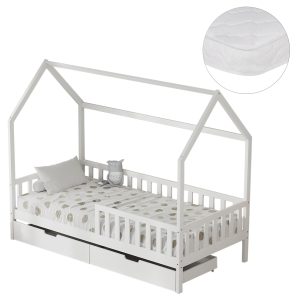 ΚΡΕΒΑΤΙ ΠΑΙΔΙΚΟ ΜΕ ΣΥΡΤΑΡΙΑ FB921324.01 ΞΥΛΟ ΠΕΥΚΟΥ ΛΕΥΚΟ--ΜΕ ΣΤΡΩΜΑ 90x190εκ