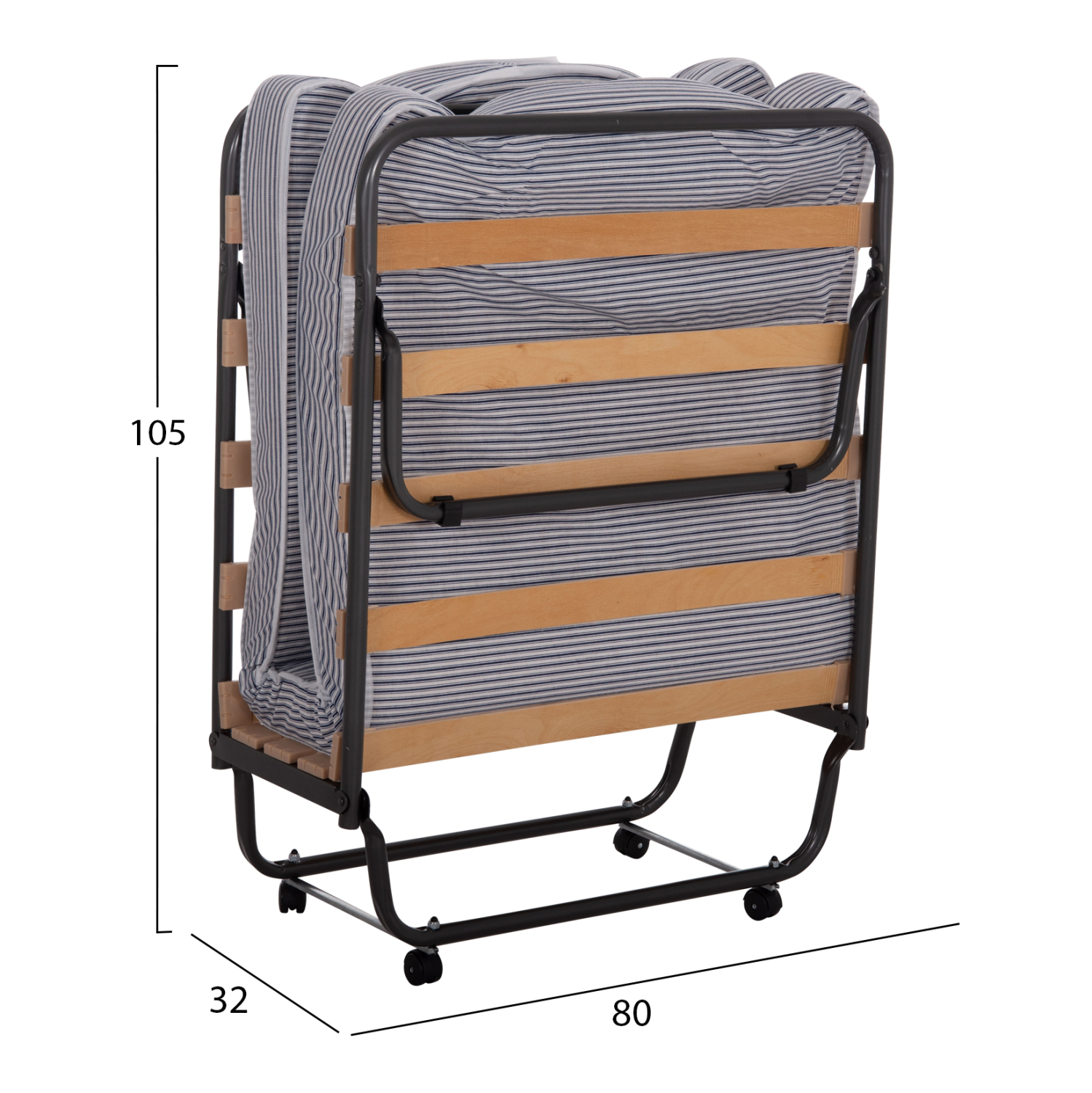 ΚΡΕΒΑΤΙ-ΡΑΝΤΖΟ ΙΤΑΛΙΑΣ FB9393.01 ΜΕΤΑΛΛΙΚΟ ΜΕ ΡΟΔΕΣ & ΣΤΡΩΜΑ 9εκ ΜΠΛΕ-ΛΕΥΚΟ 80x182x37.5Υεκ. - Image 3