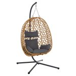 ΚΡΕΜΑΣΤΗ ΦΩΛΙΑ FB96468.05 ΜΑΥΡΟ ΜΕΤΑΛΛΟ--ΚΑΦΕ P.E.RATTAN 100x100x190Υεκ.