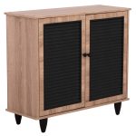 ΠΑΠΟΥΤΣΟΘΗΚΗ ΞΥΛΙΝΗ FB92266.02 ΣΕ ΧΡΩΜΑ SONAMA ΜΑΥΡΟ 77x30x69Υεκ.