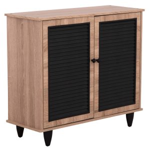 ΠΑΠΟΥΤΣΟΘΗΚΗ ΞΥΛΙΝΗ FB92266.02 ΣΕ ΧΡΩΜΑ SONAMA ΜΑΥΡΟ 77x30x69Υεκ.