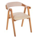 ΠΟΛΥΘΡΟΝΑ FB99867.07 ΞΥΛΟ TEAK ΦΥΣΙΚΟ-ΜΠΕΖ ΣΧΟΙΝΙ & PU ΚΑΘΙΣΜΑ 60x61x75