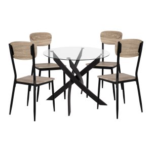 ΣΕΤ 5ΤΜΧ ΤΡΑΠΕΖΙ ΜΑΥΡΟ & ΚΑΡΕΚΛΕΣ SONAMA ΜΕ ΜΑΥΡΙΑ ΠΟΔΙΑ FB911072