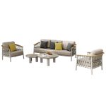 ΣΕΤ ΣΑΛΟΝΙ 5ΤΜΧ FB96426.02 ΚΡΕΜ ΑΛΟΥΜΙΝΙΟ--ΜΠΕΖ ΣΧΟΙΝΙ & OLEFIN