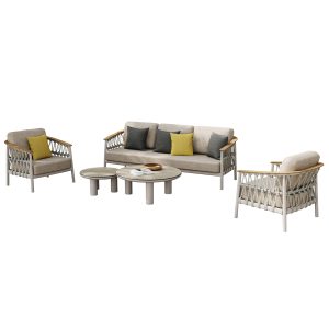 ΣΕΤ ΣΑΛΟΝΙ 5ΤΜΧ FB96426.02 ΚΡΕΜ ΑΛΟΥΜΙΝΙΟ--ΜΠΕΖ ΣΧΟΙΝΙ & OLEFIN