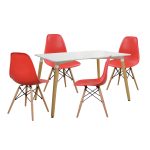 ΣΕΤ ΤΡΑΠΕΖΑΡΙΑ 5Τ ΤΡΑΠΕΖΙ 120x80x73 cm ΚΟΚΚΙΝ FB910080.04