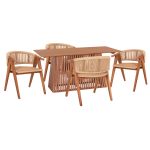 ΣΕΤ ΤΡΑΠΕΖΑΡΙΑΣ 5ΤΜΧ FB921078.03 ΟΡΘΟΓΩΝΙΟ ΤΡΑΠΕΖΙ & 4 ΚΑΡΕΚΛΕΣ