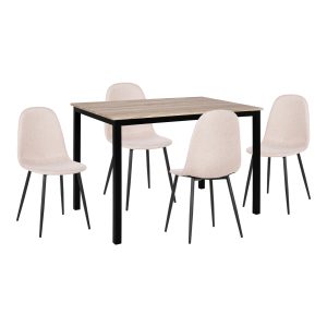 ΣΕΤ ΤΡΑΠΕΖΑΡΙΑΣ 5ΤΜΧ FB921114 ΤΡΑΠΕΖΙ & 4 ΚΑΡΕΚΛΕΣ ΥΦΑΣΜΑ ΜΠΕΖ