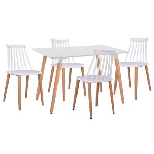 ΣΕΤ ΤΡΑΠΕΖΑΡΙΑΣ 5ΤΜΧ FB921172 MDF TOP ΣΕ ΛΕΥΚΟ-ΣΚΕΛΕΤΟΣ ΣΕ ΦΥΣΙΚΟ ΞΥΛΟΥ