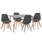 ΣΕΤ ΤΡΑΠΕΖΑΡΙΑΣ 5ΤΜΧ FB921177 MDF TOP ΣΕ ΓΚΡΙ--ΥΦΑΣΜΑ ΣΕ ΓΚΡΙ