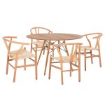 ΣΕΤ ΤΡΑΠΕΖΑΡΙΑΣ 5ΤΜΧ FB921188 ΜΕ 4 ΚΑΡΕΚΛΕΣ & ΣΤΡΟΓΓΥΛΟ ΤΡΑΠΕΖΙ