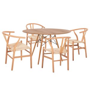 ΣΕΤ ΤΡΑΠΕΖΑΡΙΑΣ 5ΤΜΧ FB921188 ΜΕ 4 ΚΑΡΕΚΛΕΣ & ΣΤΡΟΓΓΥΛΟ ΤΡΑΠΕΖΙ