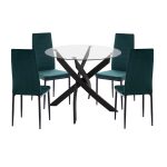 ΣΕΤ ΤΡΑΠΕΖΑΡΙΑΣ 5ΤΜΧ FB921199.03 ΓΥΑΛΙ--ΜΕΤΑΛΛΟ ΣΕ ΜΑΥΡΟ & ΒΕΛΟΥΔΟ ΚΥΠΑΡΙΣΣΙ