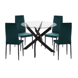 ΣΕΤ ΤΡΑΠΕΖΑΡΙΑΣ 5ΤΜΧ FB921199.03 ΓΥΑΛΙ--ΜΕΤΑΛΛΟ ΣΕ ΜΑΥΡΟ & ΒΕΛΟΥΔΟ ΚΥΠΑΡΙΣΣΙ