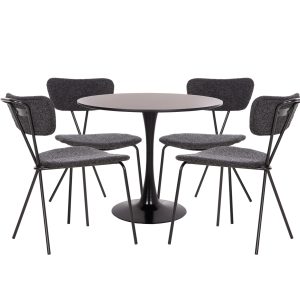 ΣΕΤ ΤΡΑΠΕΖΑΡΙΑΣ 5ΤΜΧ FB921200 MDF TOP & ΜΕΤΑΛΛΟ ΜΑΥΡΟ-ΣΚΟΥΡΟ ΓΚΡΙ ΥΦΑΣΜΑ