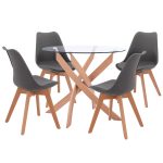 ΣΕΤ ΤΡΑΠΕΖΑΡΙΑΣ 5ΤΜΧ ΤΡΑΠΕΖΙ Φ90X74 & 4 ΚΑΡΕΚΛΕΣ ΓΚΡΙ FB911693.10