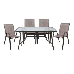 ΣΕΤ ΤΡΑΠΕΖΑΡΙΑΣ ΕΞ.ΧΩΡΟΥ 5ΤΜΧ FB95200.02 ΜΕ 4 ΚΑΡΕΚΛΕΣ & ΤΡΑΠΕΖΙ 140Χ80--ΚΑΦΕ