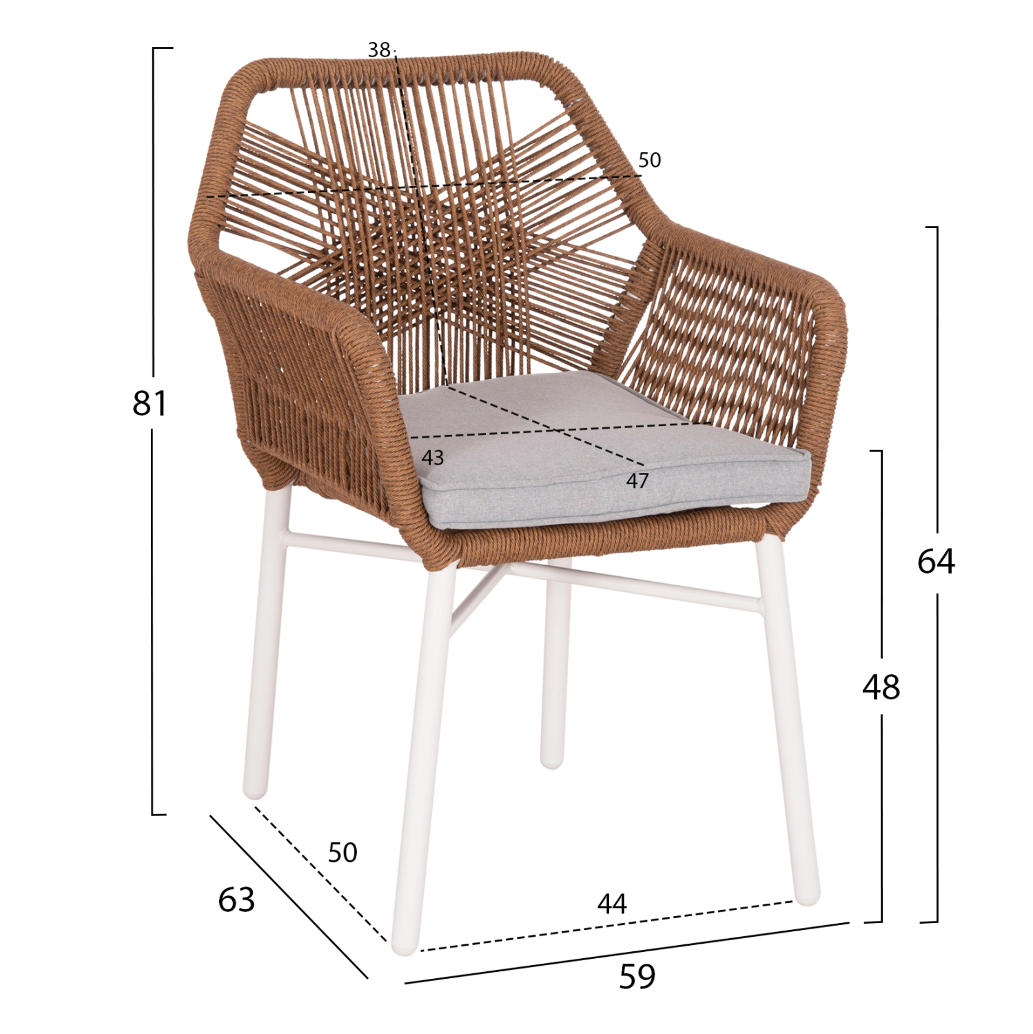 ΣΕΤ ΤΡΑΠΕΖΑΡΙΑΣ ΕΞ.ΧΩΡΟΥ 7ΤΜΧ FB921132 ΛΕΥΚΟ ΑΛΟΥΜΙΝΙΟ--P.E.TWISTED RATTAN - Image 4