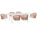 ΣΕΤ ΤΡΑΠΕΖΑΡΙΑΣ ΕΞ.ΧΩΡΟΥ 7ΤΜΧ FB921148 ΛΕΥΚΟ ΑΛΟΥΜΙΝΙΟ-P.E.RATTAN