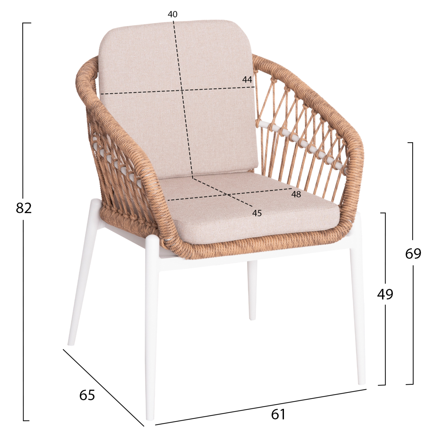 ΣΕΤ ΤΡΑΠΕΖΑΡΙΑΣ ΕΞ.ΧΩΡΟΥ 7ΤΜΧ FB921149 ΛΕΥΚΟ ΑΛΟΥΜΙΝΙΟ--P.E.RATTAN - Image 4