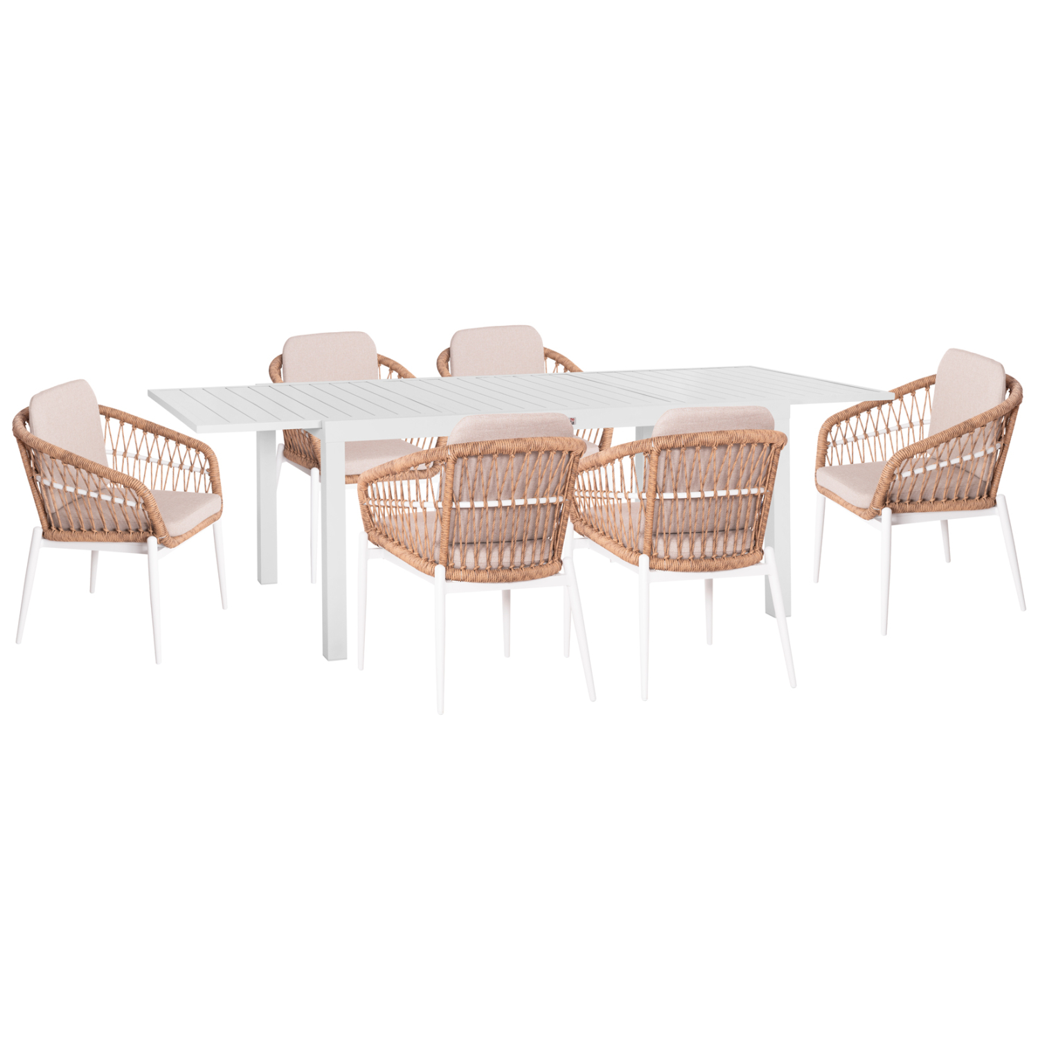 ΣΕΤ ΤΡΑΠΕΖΑΡΙΑΣ ΕΞ.ΧΩΡΟΥ 7ΤΜΧ FB921149 ΛΕΥΚΟ ΑΛΟΥΜΙΝΙΟ--P.E.RATTAN