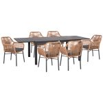 ΣΕΤ ΤΡΑΠΕΖΑΡΙΑΣ ΕΞ.ΧΩΡΟΥ 7ΤΜΧ FB921151 ΣΚΟΥΡΟ ΓΚΡΙ ΑΛΟΥΜΙΝΙΟ-P.E.RATTAN