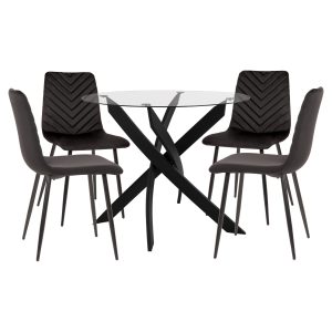 ΣΕΤ ΤΡΑΠΕΖΑΡΙΑΣ ΕΣ.ΧΩΡΟΥ 5ΤΜΧ FB911073 ΜΕΤΑΛΛΟ--ΒΕΛΟΥΔΟ ΣΕ ΜΑΥΡΟ