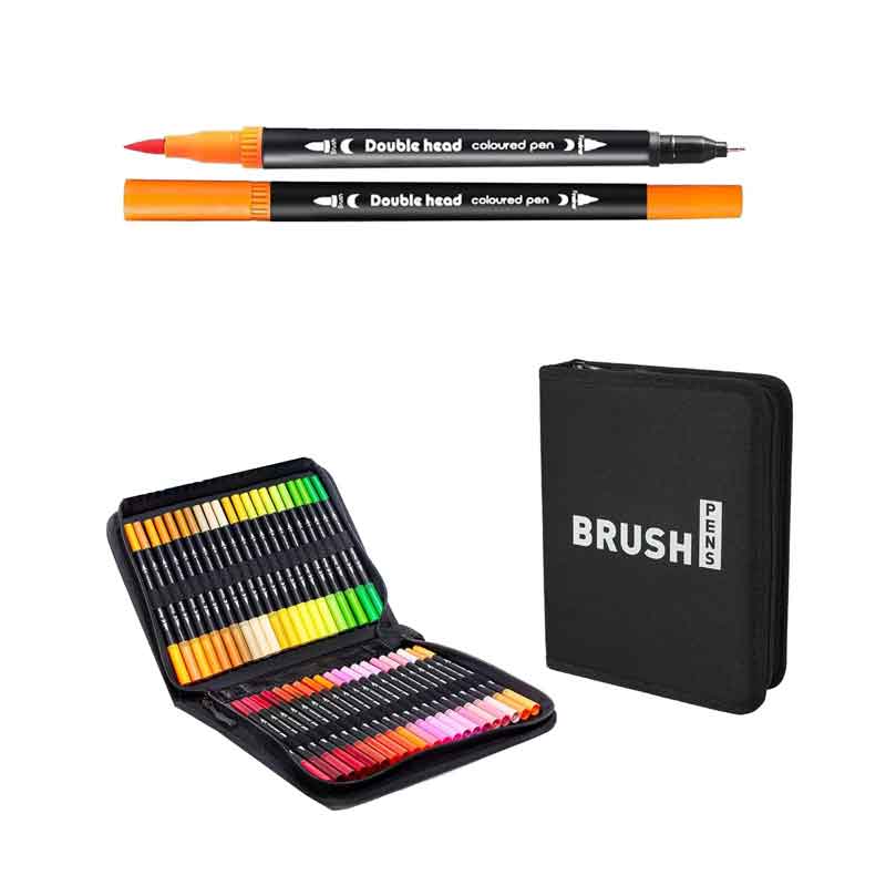 Επαγγελματικό σετ μαρκαδόρων brush 36 τεμαχίων με διπλή μύτη