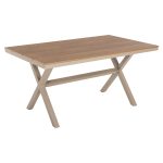 ΤΡΑΠΕΖΙ ΑΛΟΥΜΙΝΙΟΥ ΟΡΘΟΓΩΝΙΟ FB96037.04 ΣΑΜΠΑΝΙ-POLYWOOD ΦΥΣΙΚΟ 150x89