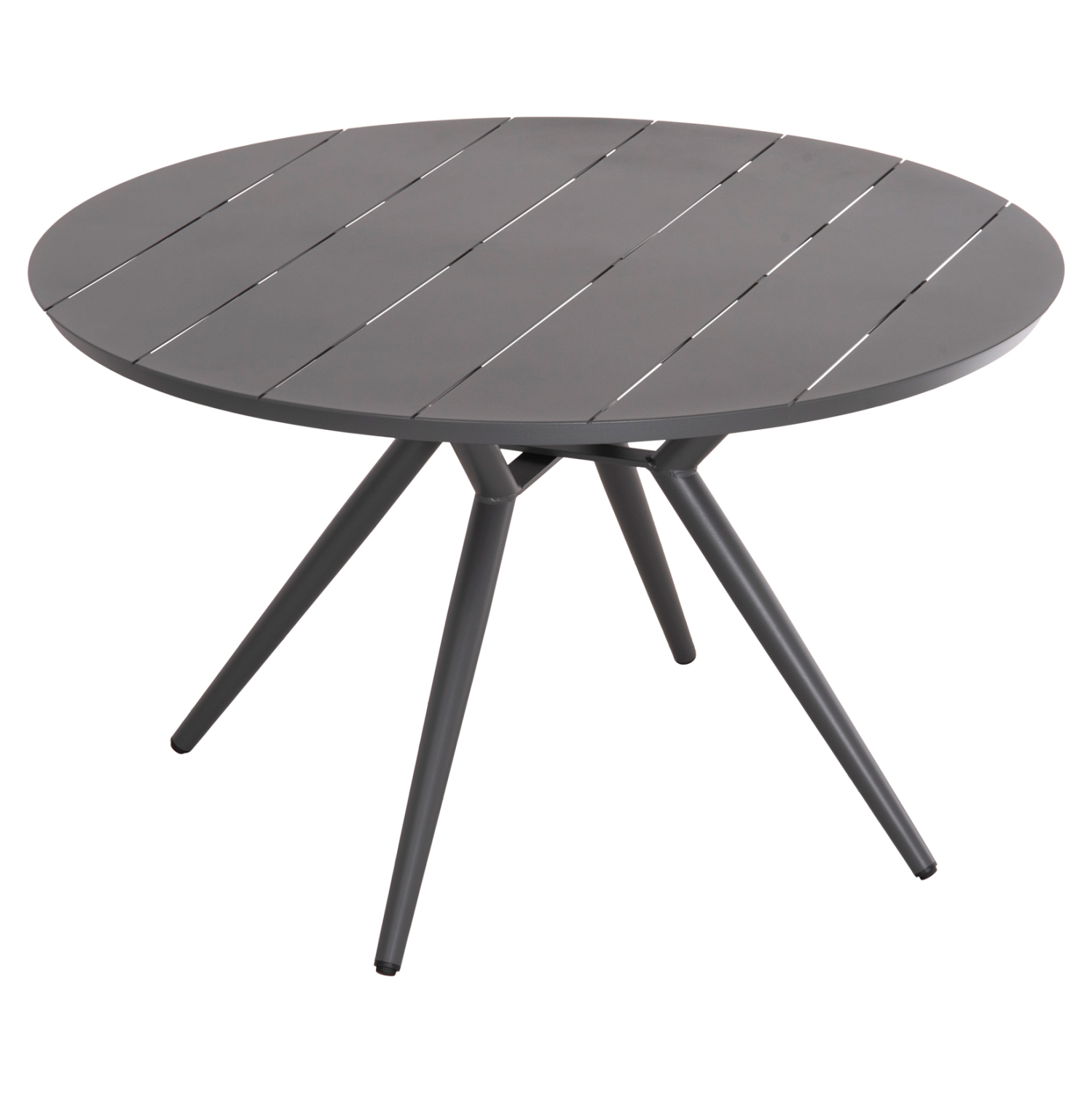 ΤΡΑΠΕΖΙ ΑΛΟΥΜΙΝΙΟΥ ΣΤΡΟΓΓΥΛΟ FB96290.01 ΓΚΡΙ Φ126x74Υεκ. - Image 4