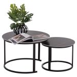 ΤΡΑΠΕΖΙ ΣΑΛΟΝΙΟΥ 2ΤΜΧ FB918140.02 ΚΕΡΑΜΙΚΟ TOP ΜΕ ΟΨΗ ΜΑΥΡΟΥ ΜΑΡΜΑΡΟΥ Φ70+Φ50