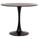 ΤΡΑΠΕΖΙ ΣΤΡΟΓΓΥΛO FB918141.02 MDF TOP-ΒΑΣΗ ΜΕΤΑΛΛΙΚΗ--ΜΑΥΡΟ Φ90x73Υεκ