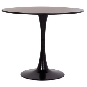 ΤΡΑΠΕΖΙ ΣΤΡΟΓΓΥΛO FB918141.02 MDF TOP-ΒΑΣΗ ΜΕΤΑΛΛΙΚΗ--ΜΑΥΡΟ Φ90x73Υεκ