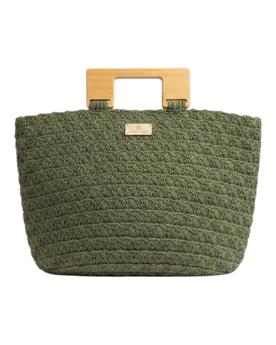 BAG TO BAG Πλεκτή Τσάντα Χειρός με Ξύλινη Λαβή XY-2639 - Πράσινο ΓΥΝΑΙΚΕΙΕΣ ΤΣΑΝΤΕΣ > SPRING – SUMMER 2026 > Τσάντες Χειρός - Γυναικείες Τσάντες
