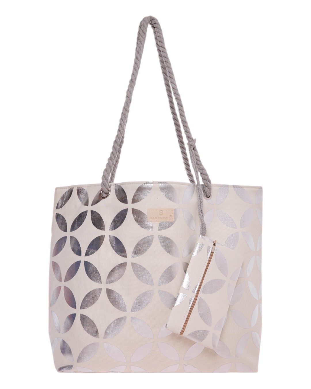 BAG TO BAG Τσάντα θαλάσσης 9629 - Ασημί SPRING – SUMMER 2026 > Τσάντες Θαλάσσης - Γυναικείες Τσάντες