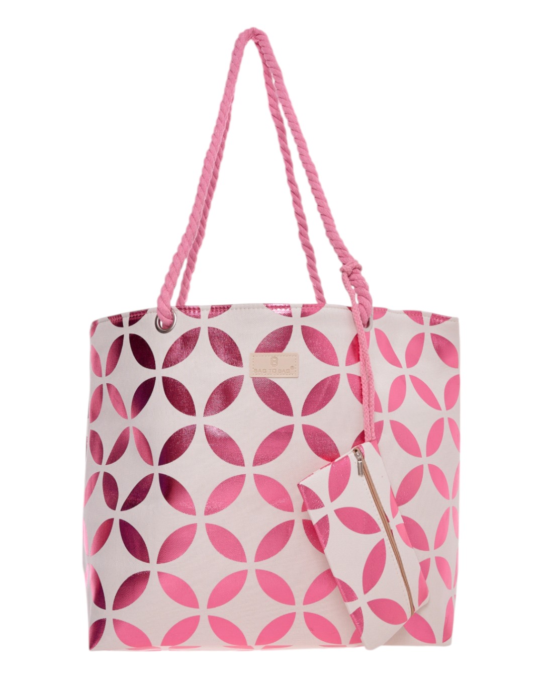 BAG TO BAG Τσάντα θαλάσσης 9629 - Ροζ SPRING – SUMMER 2026 > Τσάντες Θαλάσσης - Γυναικείες Τσάντες