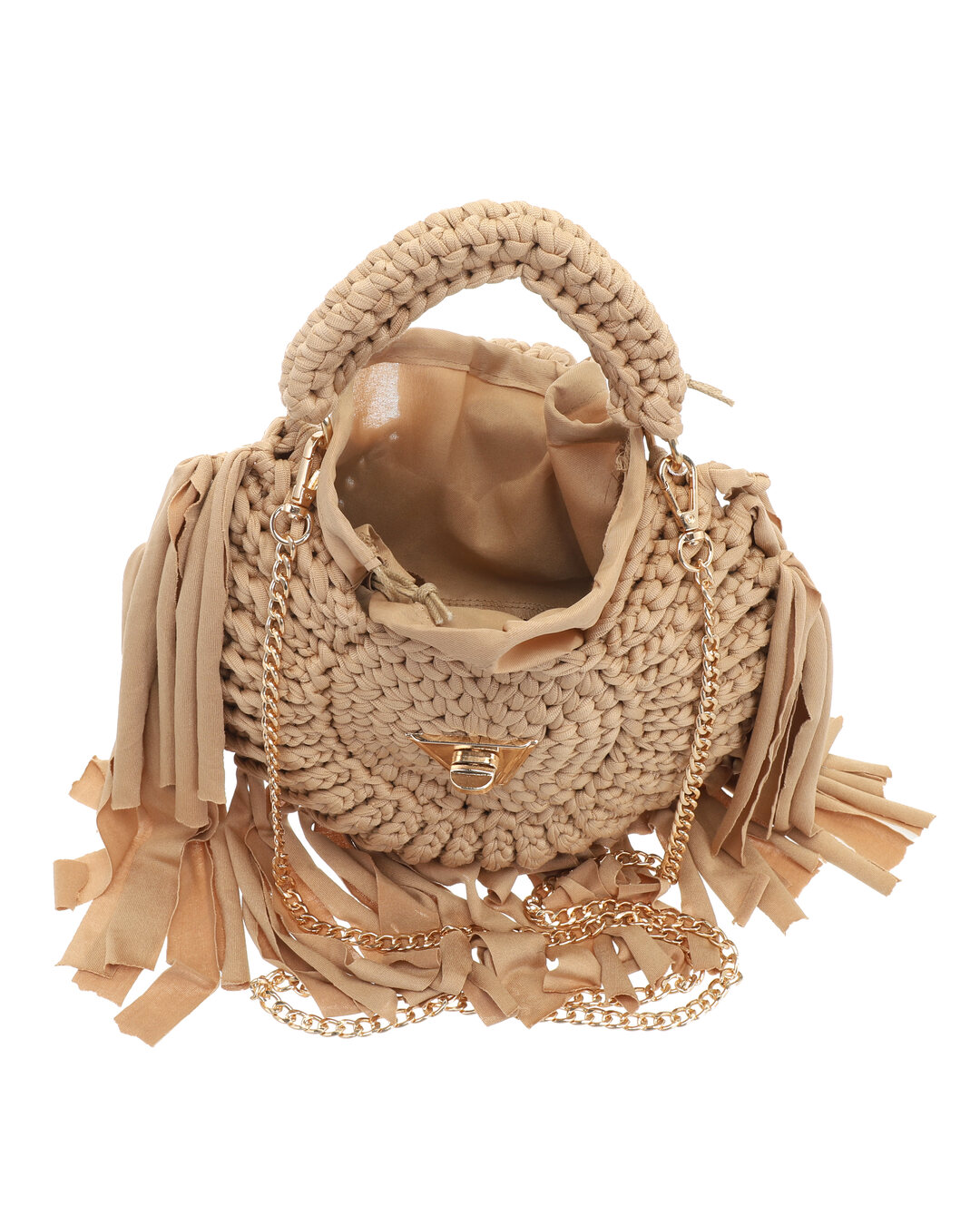 Τσάντα χιαστί ψάθινη με κρόσσια KD-1012 - Μπέζ BAG TO BAG - Image 2