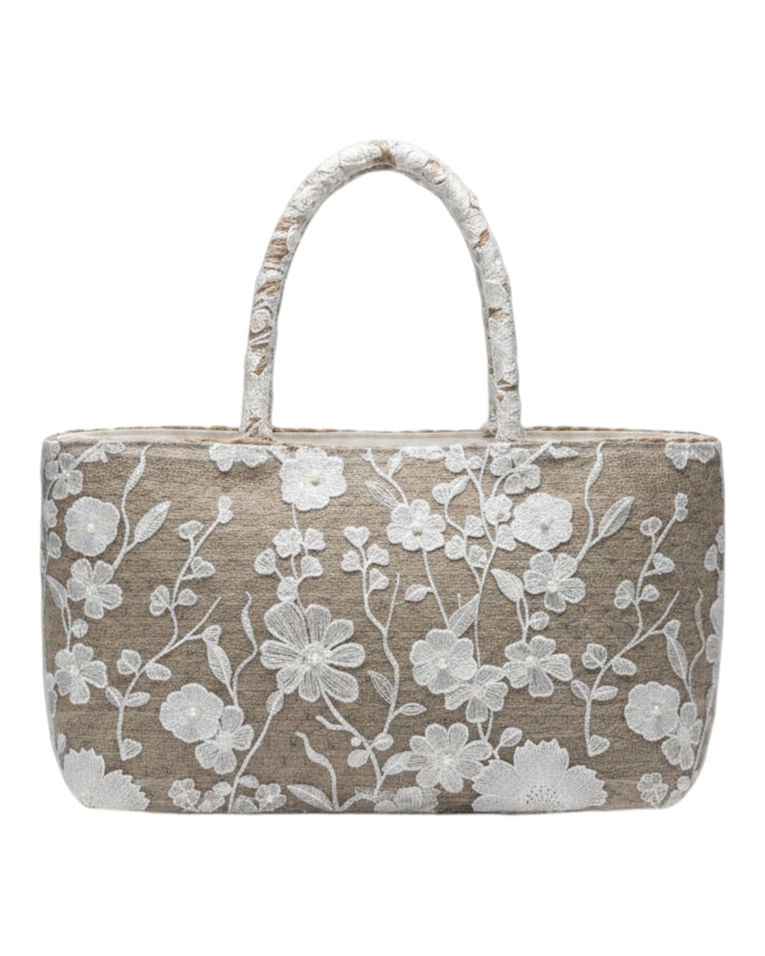 BAG TO BAG Ψάθινη Τσάντα Ώμου με Floral Κέντημα & Πέρλες KD-1028 - Ασπρο ΓΥΝΑΙΚΕΙΕΣ ΤΣΑΝΤΕΣ > SPRING – SUMMER 2026 > Τσάντες Ωμου - Γυναικείες Τσάντες