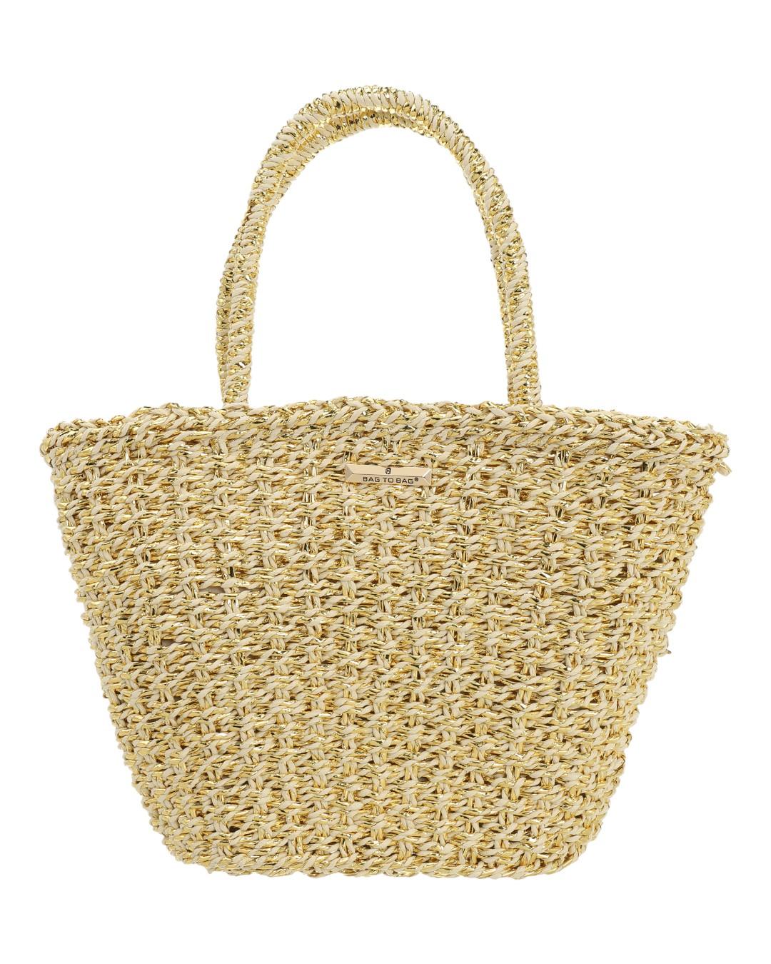BAG TO BAG Ψάθινη Τσάντα ώμου CH-1736 - Apricot ΓΥΝΑΙΚΕΙΕΣ ΤΣΑΝΤΕΣ > SPRING – SUMMER 2026 > Τσάντες Ωμου - Γυναικείες Τσάντες