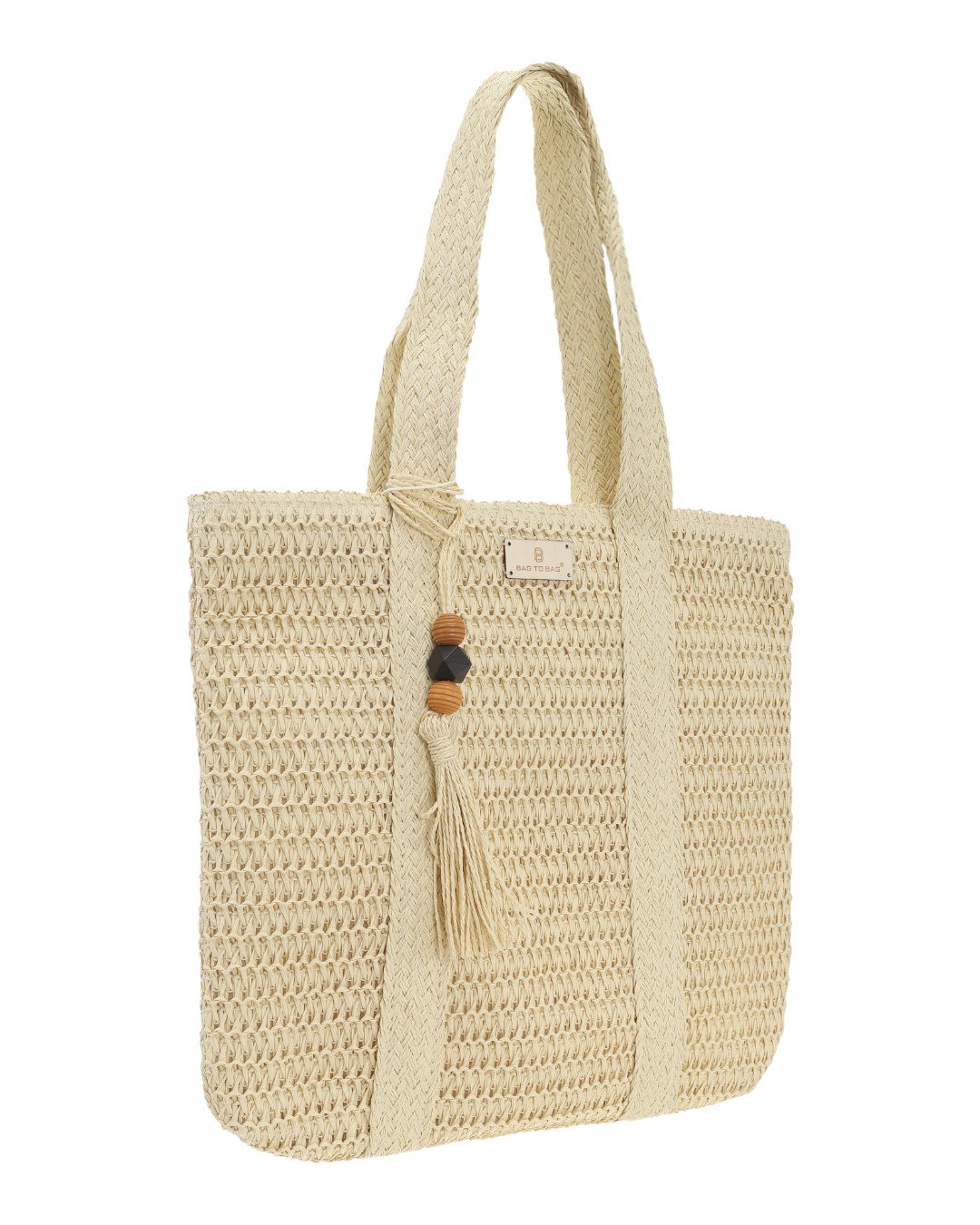 Ψάθινη Τσάντα ώμου CH-1738 - Apricot BAG TO BAG - Image 3