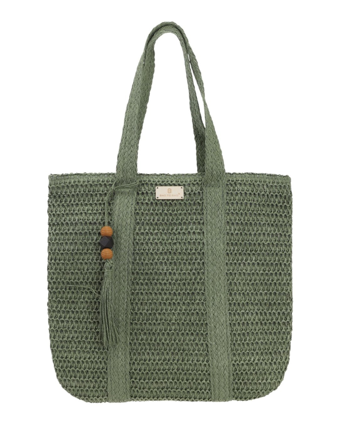 BAG TO BAG Ψάθινη Τσάντα ώμου CH-1738 - Πράσινο ΓΥΝΑΙΚΕΙΕΣ ΤΣΑΝΤΕΣ > SPRING – SUMMER 2026 > Τσάντες Ωμου - Γυναικείες Τσάντες