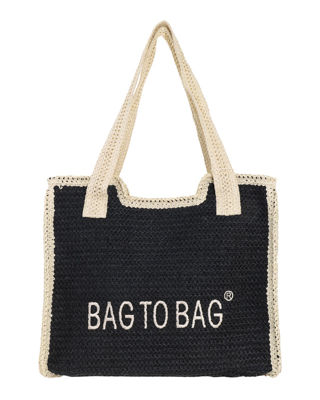 BAG TO BAG Ψάθινη Τσάντα ώμου XY-2628 - Μαύρο ΓΥΝΑΙΚΕΙΕΣ ΤΣΑΝΤΕΣ > SPRING – SUMMER 2026 > Τσάντες Ωμου - Γυναικείες Τσάντες