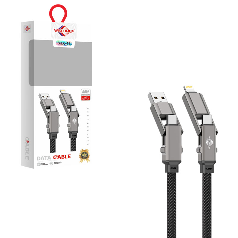 Wisdomup Καλώδιο Φόρτισης και Δεδομένων USB σε Lightning με Μεταλλικά Βύσματα 60W SJX-48 - USB to Lightning Fast Charging Data Cable 60W with Metal Connectors 513486