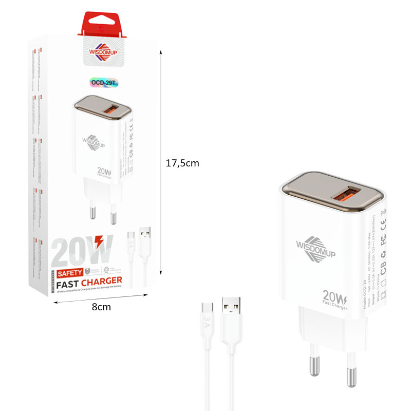 που συνοδεύεται από καλώδιο USB-C σε Type-C για άμεση και αποδοτική χρήση. Ιδανικός για smartphones